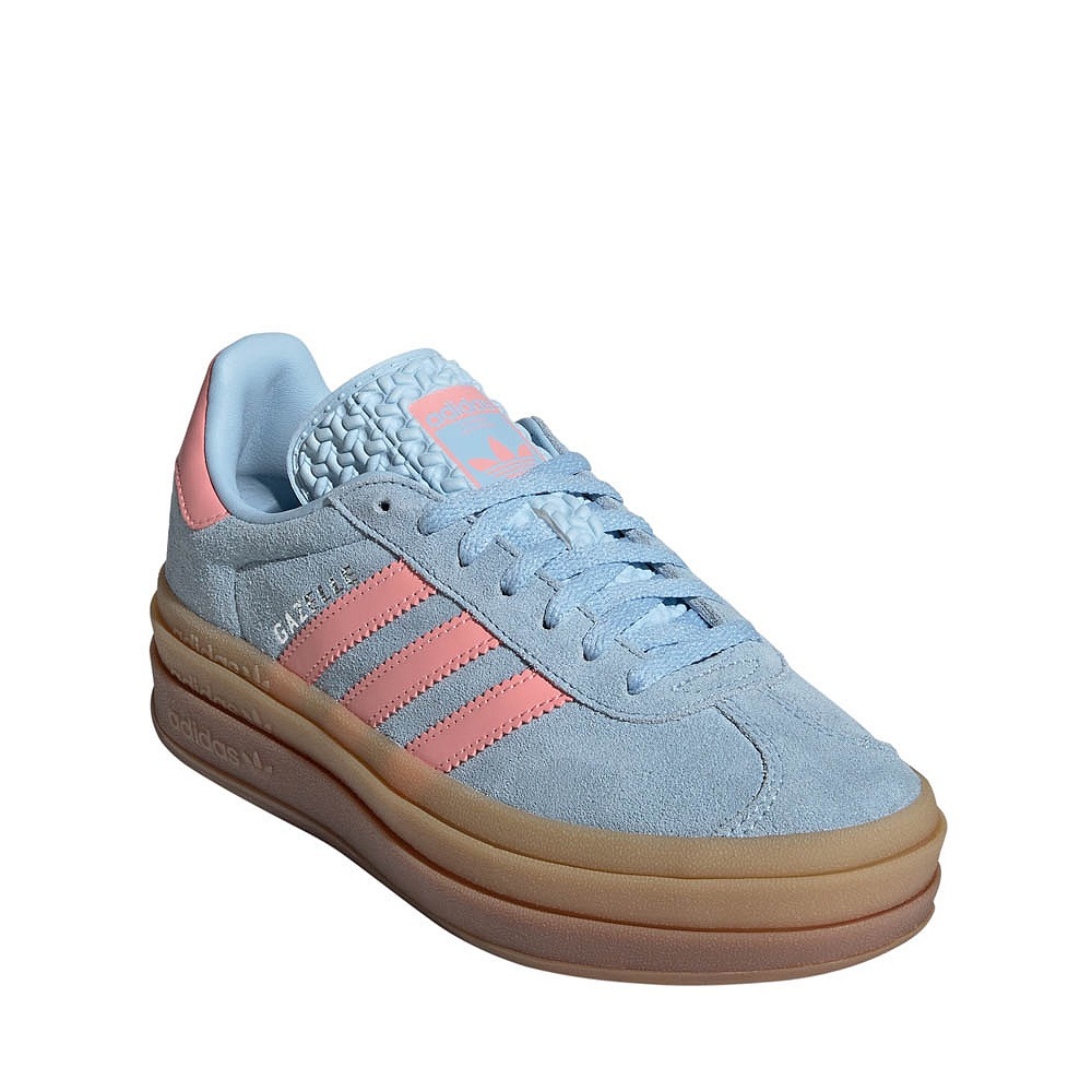 Adidas Women's Light Blue and Coral Sneakers